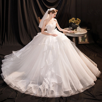 Angel wedding dress Princess Faner French romantic fashion exquisite petal bandeau bridal wedding dress 17602