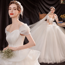 Angels wedding dress is like a princess fashionable French one-shoulder bridal wedding dress 16092