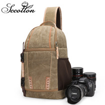 Single Anti Photography Bag Retro Canvas Single Shoulder Inclined Cross Chest Bag Digital Photography Camera Bag Lens Liner Single Shoulder Bag