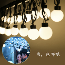 Festival decorative light String led lantern flashing light string light waterproof ball light wedding small bulb outdoor Big Bulb 5CM