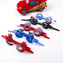 Childrens goggles diving girls waterproof anti-fog waterproof high-definition spider-man big boy car swimming glasses