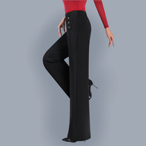 Modern dance pants womens high waist Latin dance pants National Standard ballroom dance wide leg pants womens trousers professional square dance pants