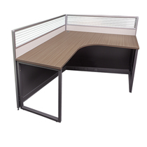 Piaget Four-person Screen Workbench Smart Walnut Corner Desk Staff Table P-RLD24T4S
