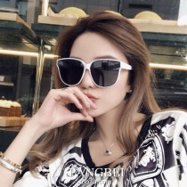 Summer beach Net red Zhou Yangqing with white frame black Gray face sunshade polarized sunglasses women round face sun glasses
