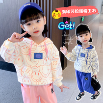 Girls Spring Hooded Sweatshirt 2022 New Childrens Foreign Spring And Autumn Sweatshirt Baby Girl Net Red Cartoon Undershirt
