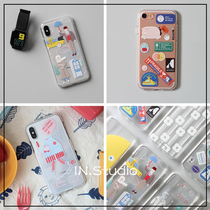 INstudio21 Spring and summer Korean designer brand circusboyband cartoon printed transparent phone case