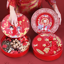 Wedding candy plate new wedding supplies Red creative wedding plastic grid household Chinese snacks dried fruit box