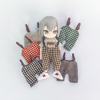 taobao agent OB11 baby clothing 12 points BJD plaid strap pants GSC PD9YMY casual strap pants jasmine clothes