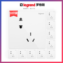 Rogrand switch socket concealed switch household socket wall porous ceremony all white oblique five holes 10