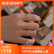 Weekend Breakfast bread series retro design sense fashion personality high grade sterling silver gilded ring womens style