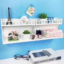 College student dormitory room Bedroom wall wall hanging storage bedside rack Wall bookshelf wall shelf free hole