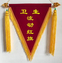 Mobile red flag Black Flag yellow flag custom wholesale custom mobile red flag triangle flocking printing