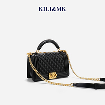 KILI & MK big brand diamond chain bag female 2021 New hat design sense leather chain shoulder bag