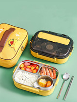 304 stainless steel Primary School students special insulation lunch box Childrens divider type lunch box canteen lunch box female