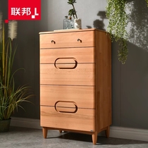 Federal furniture Solid wood chest of drawers Bedroom chest of drawers Lockers Modern Nordic log chest of drawers Living room furniture