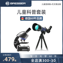BRESSER Childrens Microscope Science Experiment Telescope HD Stargazing set Student-specific gift