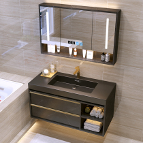 Smart solid wood bathroom cabinet combination modern simple bathroom cabinet toilet wash table wash face wash hand basin cabinet Cabinet