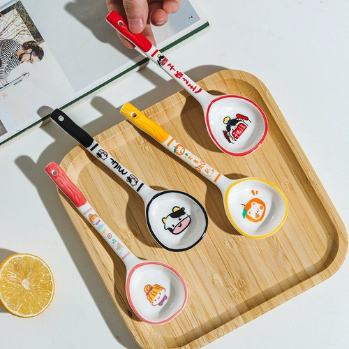 Керамическая японская мультяшная милая ложка, посуда для домашнего использования