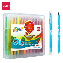 Dili 70730 70731 70732 70733 double watercolor pen student washable graffiti soft head color pen