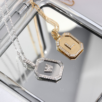 Chennuo jewelry 18k platinum diamond pendant letter necklace name design necklace men and women support lettering