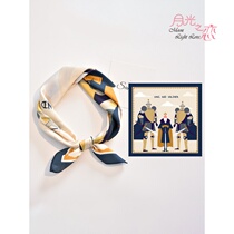 Original spring and autumn foreign style fashion silk scarf small square scarf women Joker autumn and winter Korean small scarf hair scarf gift