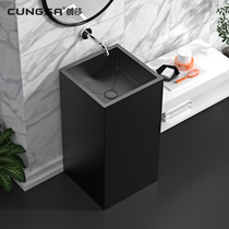 Black column basin stainless steel toilet floor-standing one-column washbasin bar Art Wash Basin