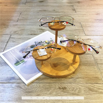 New bamboo and wood glasses display rack window glasses shelf retro display props round glasses props display stand