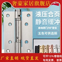 Stainless steel invisible door hinge door closer hydraulic buffer automatic door closing positioning dark door spring hinge