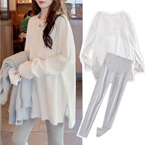 Pregnant woman t-shirt blouses woman early spring medium long sleeves loose spring clothing suit net infrared out of fashion spring and autumn