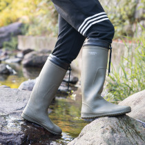 Rain shoes men's winter water boots non-slip plus velvet men's high-barrel fishing rain shoes women's light transplanting long rubber shoes