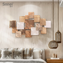 Wagi style living room sofa background wall decoration restaurant three-dimensional wall decoration hotel Moroccan B & B pendant