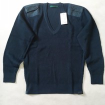 Deep Blue Sky sweater school captain sky blue city sweater men V collar business chicken heart collar large size sweater