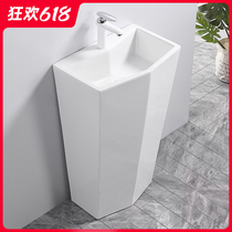 Livable one-piece column basin Ceramic balcony wash basin Square column wash basin Floor-to-ceiling one-piece basin