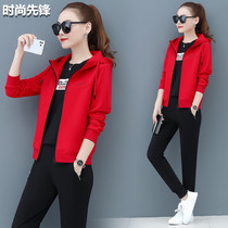 361 sports suit women spring and autumn 2021 New Jordano slim casual wear running hooded sweater three sets