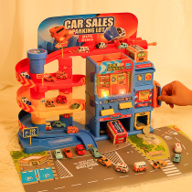 Childrens car building parking lot rail car toys 3 puzzle break through the big adventure 2 years old little boy race track