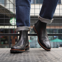 Demic Chelsea Mens Boots Martin Boots trendy shoes Joker Short Boots Leather Pointed High Overfoot Foot Leather Shoes English