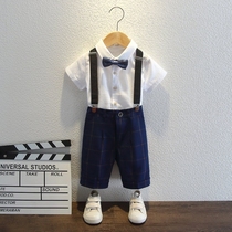 Korean childrens suit suit suit boy baby baby dress summer flower child wedding dress boy piano performance suit
