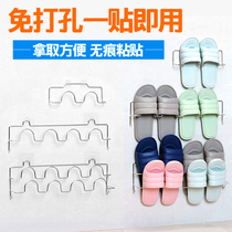 Bathroom shoe rack wall hanging non-perforated stainless steel non-marking toilet toilet drain storage rack artifact