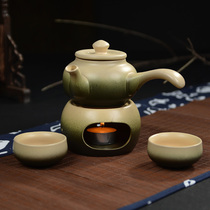 Ceramic rice wine warm wine jug cooking wine candlestick heating furnace Warm wine jug Split wine jug Half a kilogram white wine wine set