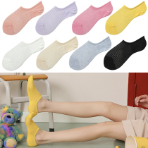 Lady Spring Summer Ladies Thin sports invisible boat Short socks pure color mesh minimalist Korean version
