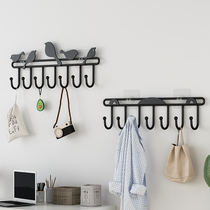 Wall hanging hook on the wall behind the door Clothes hanger Strong viscose coat hook shelf incognito free hole a row of long strips