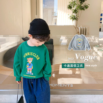 Fang Sugar Home Child Clothing Childrens Spring Clothing Boy Cartoon Sweatshirt Baby Loose Sleeve Hooded Air Spring Fall Blouses