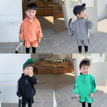 Childrens clothes boy Spring clothing suit 2022 Spring and autumn funds Baby foreign air sports Two sets of handsome young children fake two pieces