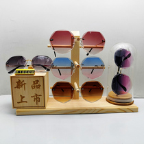 High-grade glass Wood glasses display sunglasses sun glasses showcase display decorative props creative glasses set-ups