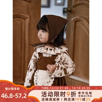 Baby girl retro pants baby skin-friendly comfortable floral dress autumn dress 2021 new trend set