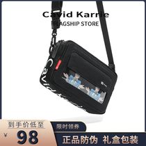 Tide Card Small Square Bag Single Shoulder Boys Skew Satchel Summer Casual Small Bag Canvas Chest Bag Mens Bag Cross Pack Personality Backpack