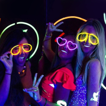 Fluorescent glasses luminous love flash glasses disposable light stick night running bar trampoline party atmosphere props