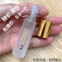Special price 10ML 8ML 6ML frosted glass bead bottle gold cap with logo empty bottle essential oil bottle