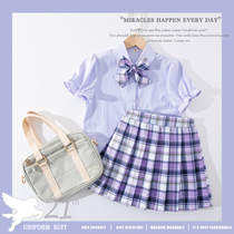 Girls jk uniform skirt genuine suit Summer childrens original full set of primary school uniform gk sailor suit summer dress