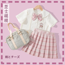 jk uniform girls suit genuine summer skirt full set of childrens 12-year-old primary school students college style school uniform gk original